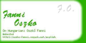 fanni oszko business card