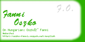 fanni oszko business card